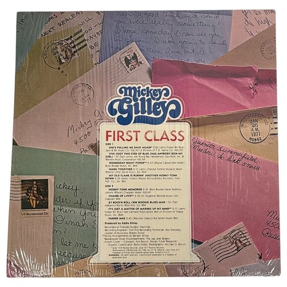 Mickey Gilley First Class Vinyl LP Record Album Country Music 1977 Playboy Test - Picture 3 of 6